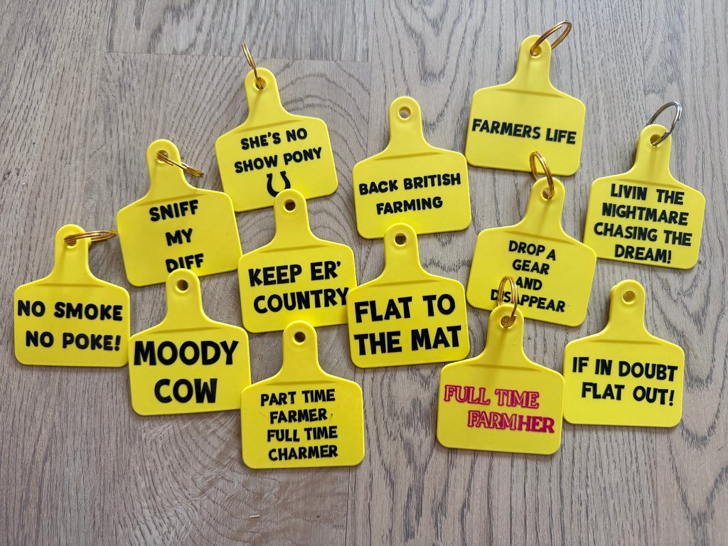 Ear tag keyrings