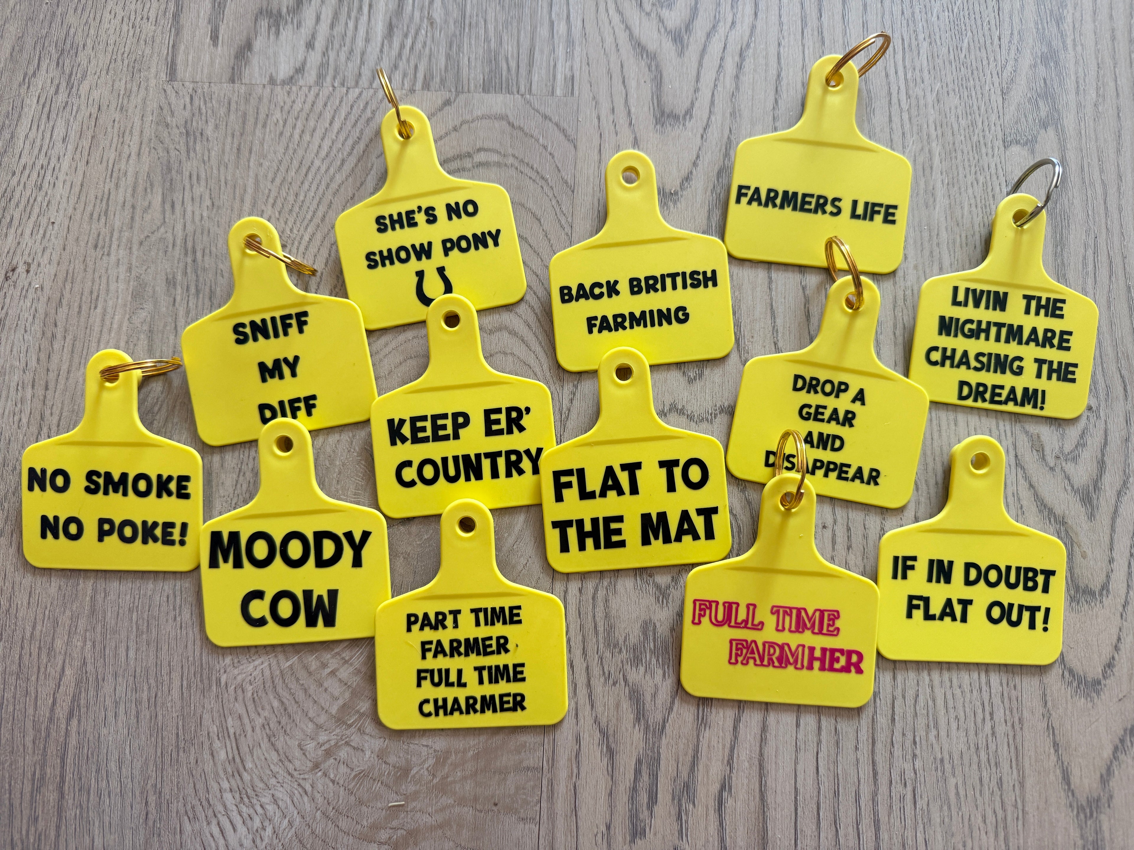 Ear tag keyrings