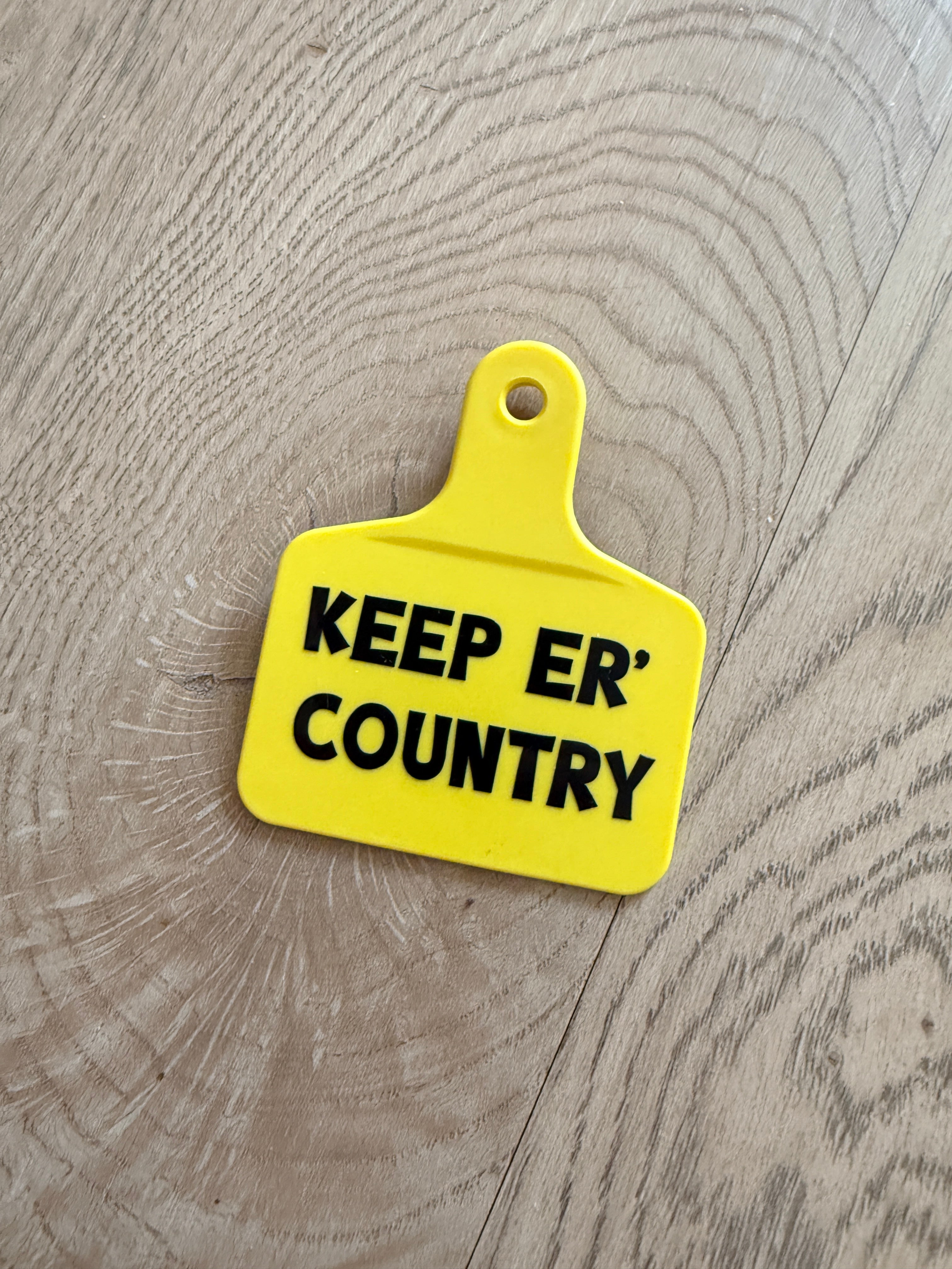 Ear tag keyrings